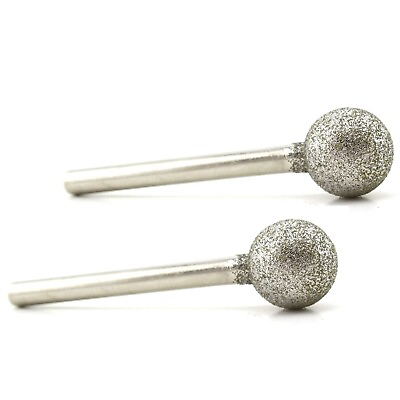 #ad 2Pcs 18mm Spherical Head Diamond Grinding Bits Round Ball Tipped Carving Burrs $14.99