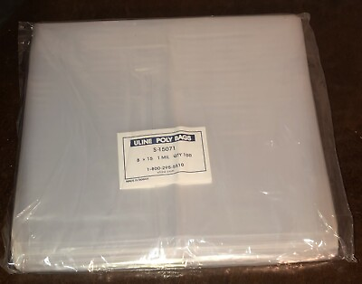 #ad 100 Clear 8 x 15 Flat Poly Bags Plastic Packing 1 MIL Thick Open Top S 15071 $9.99