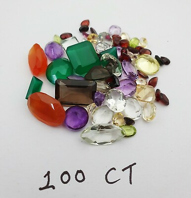 #ad 100 Ct Lot of Mix Faceted Stone Choose Your Lot $14.39
