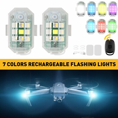 #ad 7 Colors USB Rechargeable High Brightness Wireless LED Strobe Light ABS fr Motor $15.99