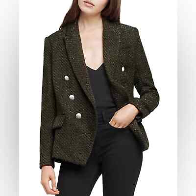 #ad NWT L#x27;AGENCE Kenzie Double Breasted Blazer in GreenWomen#x27;s Size 0 $300.00