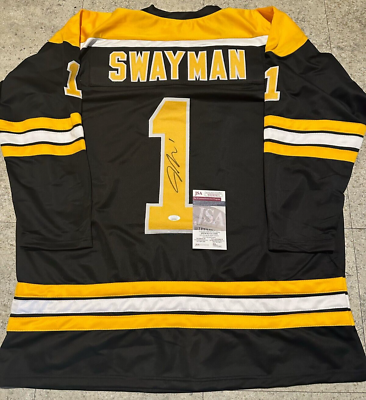 #ad Jeremy Swayman Boston Bruins Autographed Signed Black Style Jersey XL coa JSA $129.99
