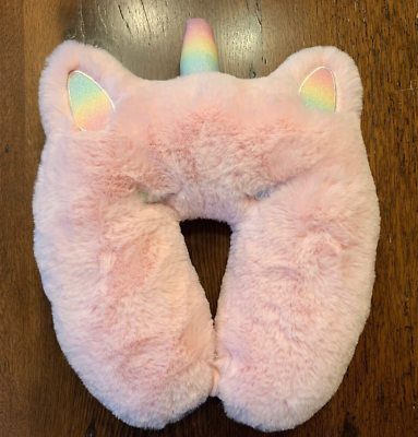 #ad Plush Unicorn Pillow Kittycorn Kawaii Caticorn IScream Pink Rainbow Fur Fluffy $12.00