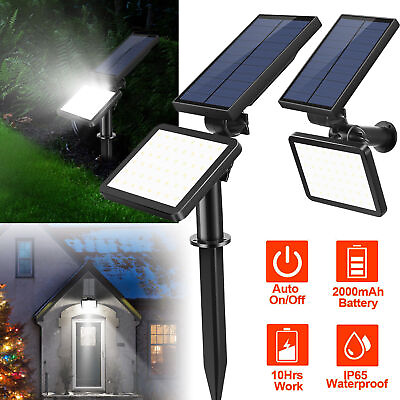 #ad 48 LEDs Solar Spotlight Outdoor Light Sensor Wall Lawn Garden Lamp Waterproof $19.72