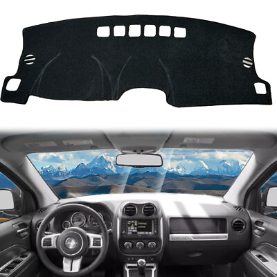 #ad For Compass 11 16 Dashboard Pad Dash Cover Mat Shade Protective Carpet Black $25.87