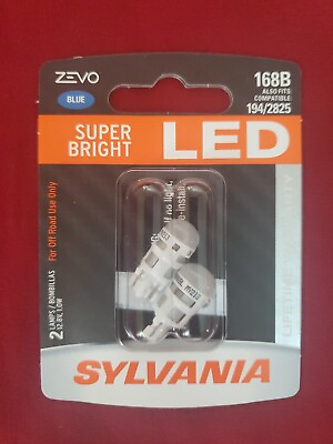 #ad Sylvania ZEVO 168B LED 2 bulbs Compatible 194 2825 Blue NEW $15.44