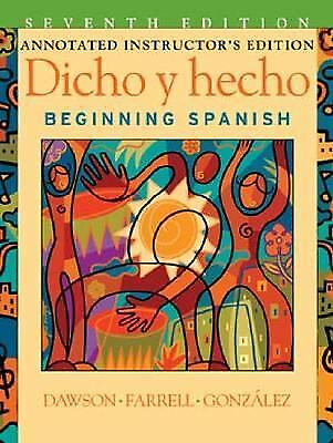#ad Dicho y hecho Annotated Instructor#x27;s Edition: Beginning Spanish $4.60