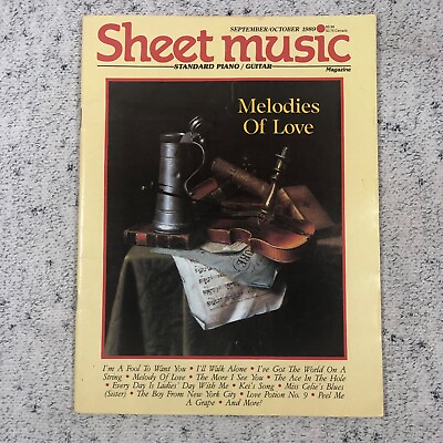 #ad SHEET MUSIC MAGAZINE Melodies Of Love Sept Oct 1989 Standard Piano amp; Guitar $5.49