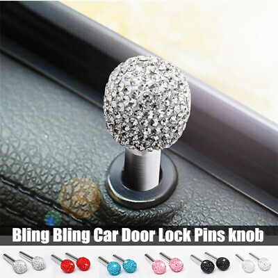 #ad 2PCS Universal Fashion Bling Bling Diamond Rhinestone Car Door Lock Pins Knobs $19.84