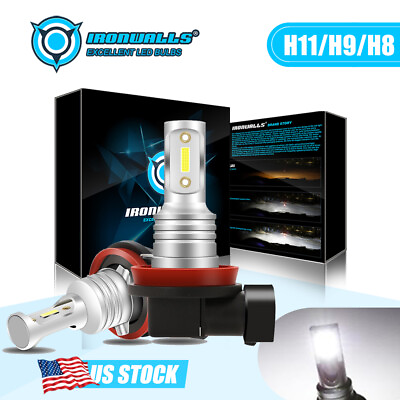 #ad H16 LED Fog Light Bulbs H8 H11 Fog Light Bulb White 6500K High Power DRL Lamps $17.99