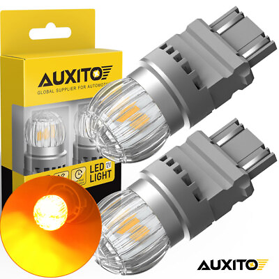 #ad Two Bulbs 3157 Amber Yellow Front Turn Signal LED Lights Stock For Sylvania ZEVO $14.99
