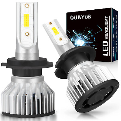 #ad LED Headlight Bulbs F7 Series H11 9005 9006 H7 H4 H13 9008 6000K Super Bright 2x $21.30