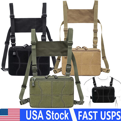 #ad Outdoor Combat Chest Rig Bag Tactical Molle Tools Bag Concealed Recon Kit Pack $12.91