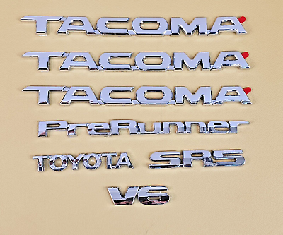 #ad Fit For 05 15 Toyota Tacoma PreReunner SRS V6 Chrome Emblems 7pc set USA stock $40.45