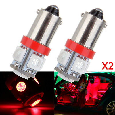 #ad 2X Red T11 BA9S 5050 5 SMD LED Bulb Car Wedge Side Interior Map License Light $6.49