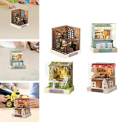 #ad Dollhouse Miniature with Furnitur and Accessories Craft 3D Wooden Puzzle $11.50