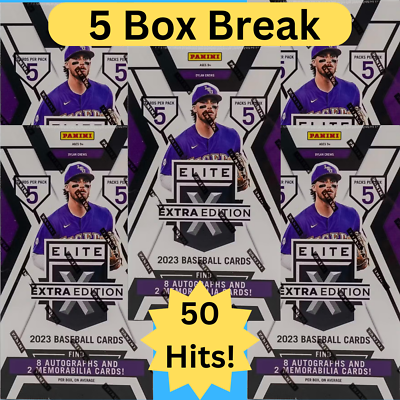 #ad 2023 Panini Elite Extra Edition Baseball Hobby PYT 5 Box Break #456 50 HITS $29.99