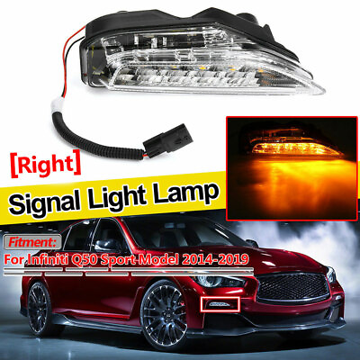 #ad For 14 20 Infiniti Q50 Sport Front Bumper Fog Turn Signal Light Lamp Right Side $25.36