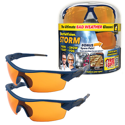 #ad Battlevision Storm Glare Reduction Glasses by BulbHead See During Bad Weather $19.99