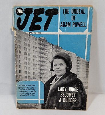 #ad JET Magazine January 26 1967 Marjorie Lawson Lady Judge $19.55