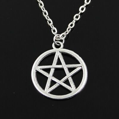 #ad Simple Star Pentagram Pendant Antique Silver Chain Necklace Women Fashion Jewelr $15.38
