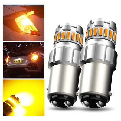 #ad 2PCS 1157 BAY15D LED Amber Signal Brake Stop Tail Parking Light Bulbs CANBUS 2F $11.99