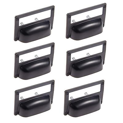 #ad 6 Pack Label Holder Pull Handles 3.19quot;x2.05quot; Oil Rubbed Black Drawer Pulls ... $21.84