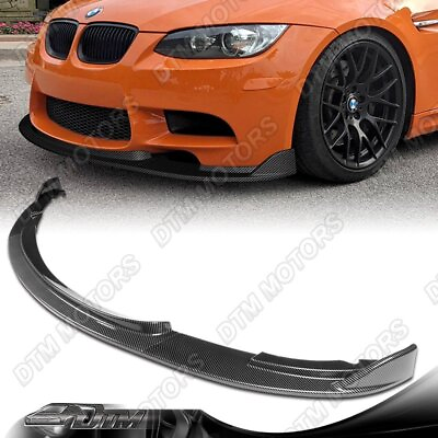 #ad For 08 13 BMW E90 E92 E93 M3 Carbon Style Front Bumper Lip Splitter Spoiler 3pc $108.99