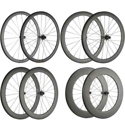 #ad Carbon Road Bike Wheelset Depth 38 50 60 88mm Tubular Clincher Bicycle Wheels $722.40