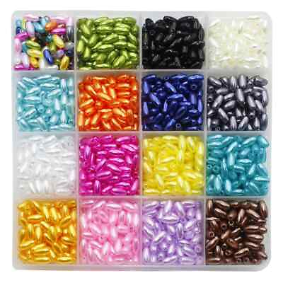 #ad Pearl Beads Spacer Oval Imitation Ball Rice Beads Jewelry Making Findings 100pcs $9.88