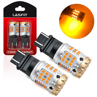 #ad LASFIT 3157 3757 LED Front Turn Signal Light Bulb Error Free Amber 3000K 2PCS $45.99