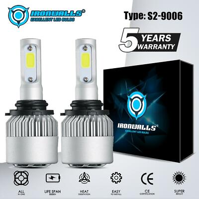 #ad IRONWALLS 9006 HB4 300000LM LED Headlight Conversion Kits HI LO Beam Bulbs 6000K $17.85