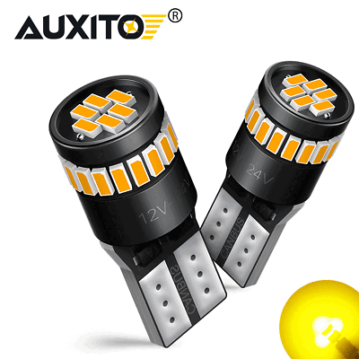 #ad AUXITO Amber Yellow 168 194 921 License Side Marker Light Canbus LED Bulb $8.99