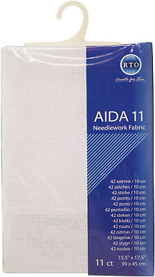 #ad RTO Aida 11 Count 39X45cm White $8.54