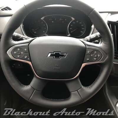#ad Gloss Black Steering Wheel Bowtie Overlay Chevy Colorado 2015 2022 Precut Decal $5.79