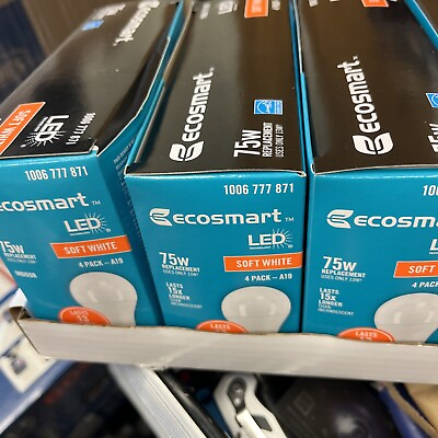 #ad Ecosmart Dimmable LED Light Bulb Soft White 75W Equivalent 2700K 1008 777 871 $25.00