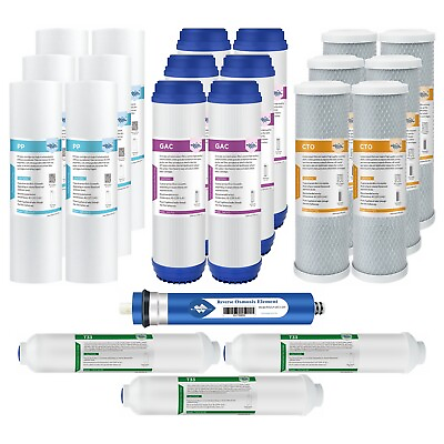 #ad 5 Stage 50 75 100 150GPD RO Membrane Reverse Osmosis Water Filter 1 2 3 Year Set $69.29