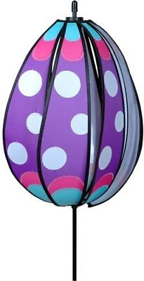 #ad Wind Garden Spinning Egg Wind Spinner Purple Polka Dotted $31.41