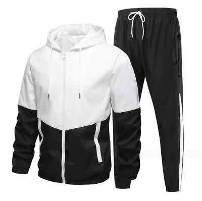 #ad New Spring Fall Men Sports Track Suit Training JacketPants Casual Outfits sets $28.40