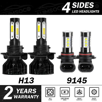 #ad For 2005 Ford Excursion 4x 6000k Xenon White Combo LED Headlight Lights Fog Bulb $33.99