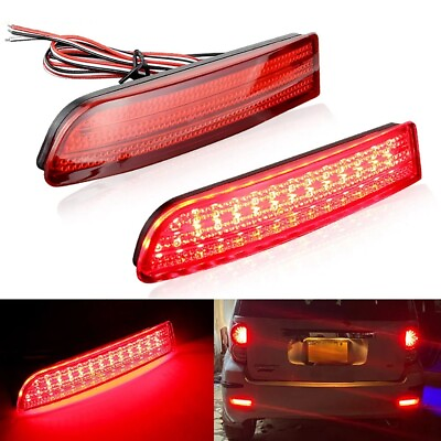 #ad 2x Red Lens Rear LED Bumper Reflector Tail Brake Lights For 2008 2014 Scion XD $23.97