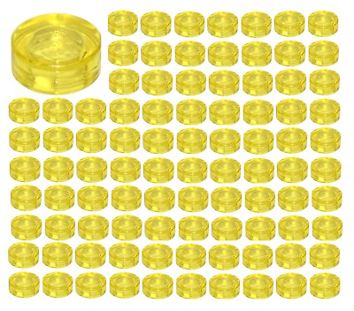 #ad ☀️Lego 1x1 Trans Yellow Round Tiles x100 Stud Part Piece Bulk Lot Legos $2.99