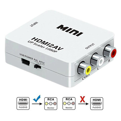 #ad HDMI2AV Mini Converter HDMI To AV Adapter HDMI to RCA 1080P HD Video Audio $10.99
