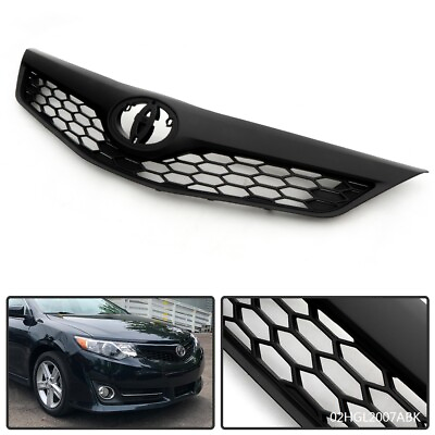 #ad Fit For 2012 2014 Toyota Camry SE XSE 4 Door Front Upper Grille Grill Black USA $33.35