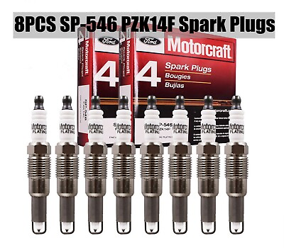 #ad 8Pcs Spark Plugs SP 546 PZK14F Genuine New For Ford F150 F250 Motorcraft SP546 $39.00