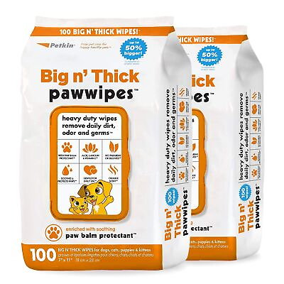 #ad Big N#x27; Thick Paw Wipes for Dogs 200 Large Wipes Clean Dirty Paws After Wal... $41.03