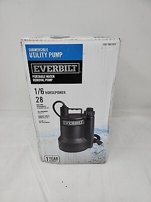 #ad Everbilt SUP54 HD Plastic Submersible Utility Sump Pump 1680 GPH 1 6 HP $44.99