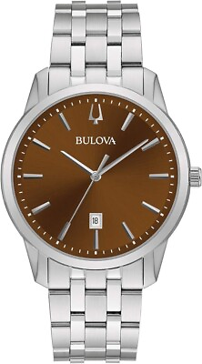 #ad BULOVA 96B340 Mens Rootbeer Brown Dial 40mm Stainless on Bracelet Quartz $191.75