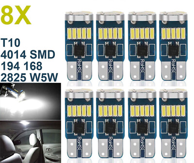 #ad X8 T10 W5W LED Extremely Bright 2825 Bulbs Sidelight Interior Number Plate Light $7.59