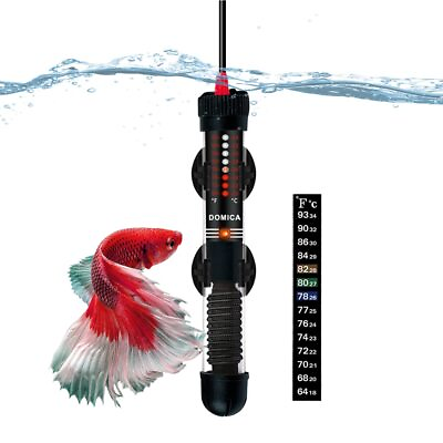#ad 25W Small Aquarium Heater Submersible Heater for Small Fish Tank 1 8 gallons $12.75